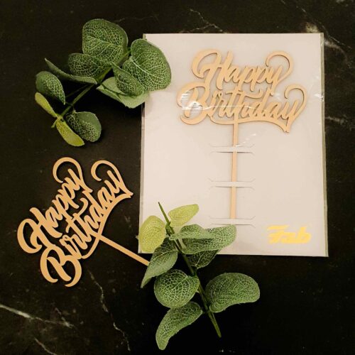 Laser Cut Cake Topper - Happy Birthday
