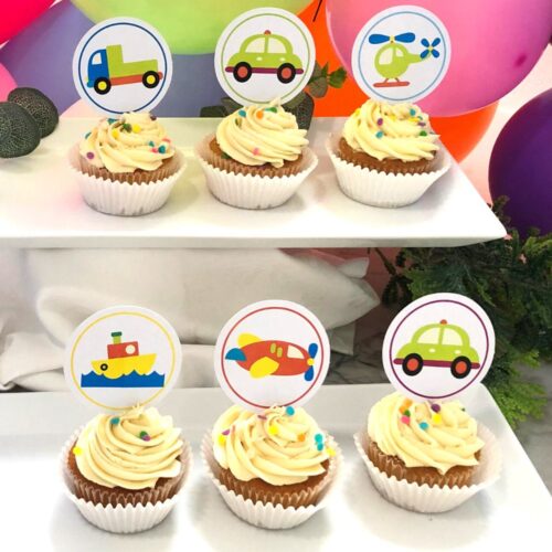 Baby Vehicles Themed Cupcakes (6 in a pack)