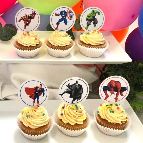 Superhero Themed Cupcakes (6 in a pack)