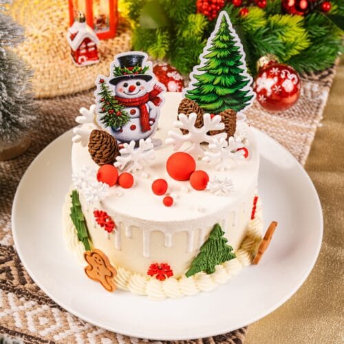 Ribbon Cake with Christmas Deco - 1kg